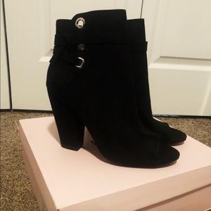 Never worn Justfab black booties size 11